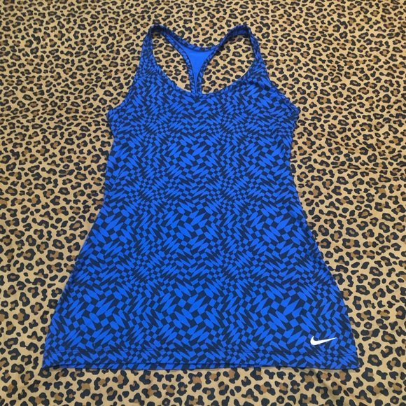 NIKE Dri Fit Racerback Tank Top Size XS Blue&Black - Picture 1 of 12